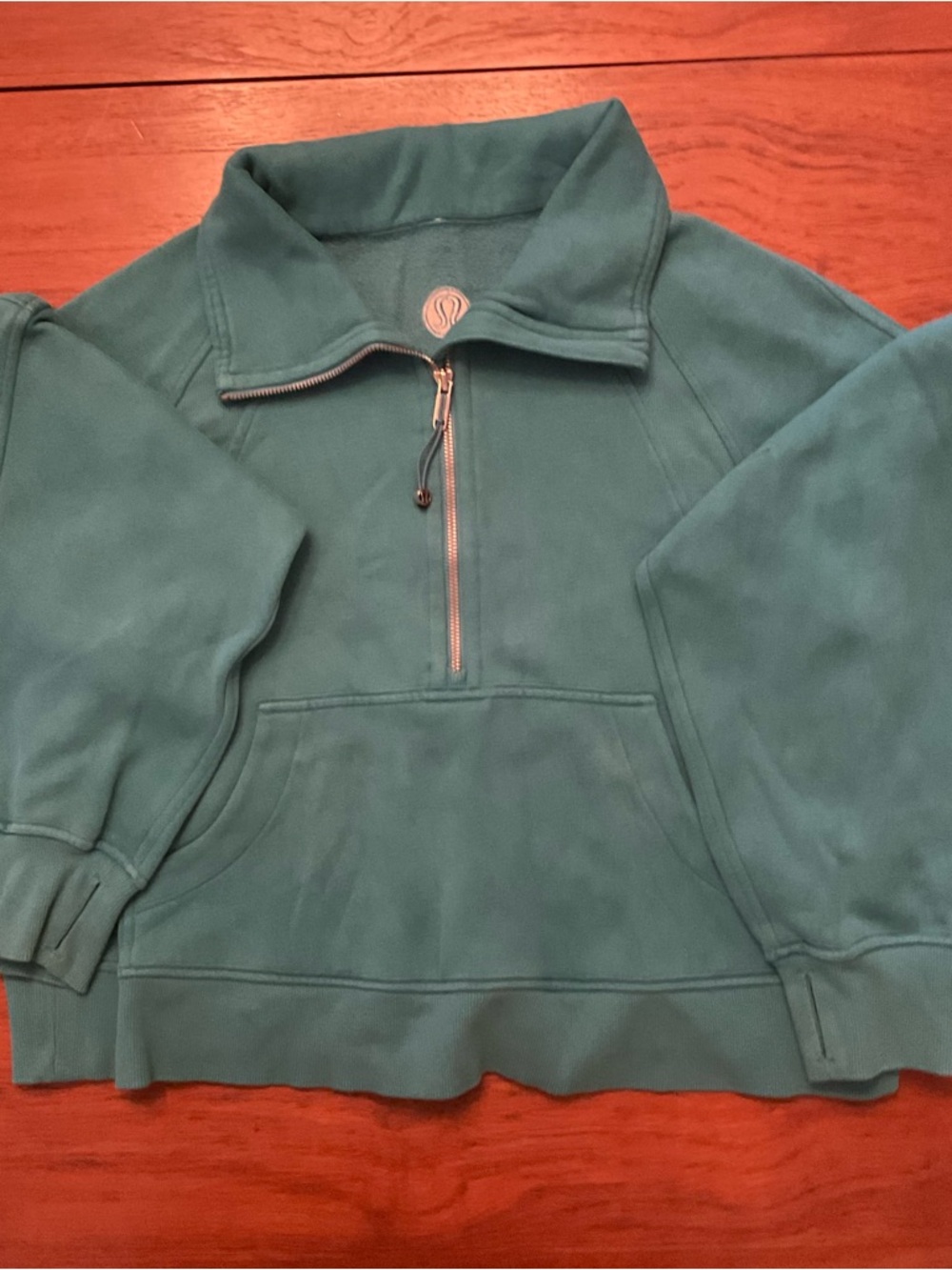 Lululemon Teal Quarter-Zip Pullover - Picture 2 of 4